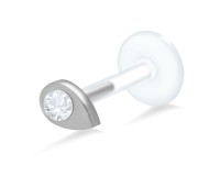 Water Drop Shaped Labret Silver LA-63-1